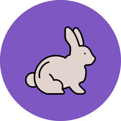 Rabbit Multicolor Circle Filled Line Icon
