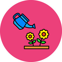 Garden Multicolor Circle Filled Line Icon