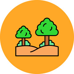 Forest Multicolor Circle Filled Line Icon