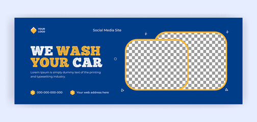 Obraz premium Car wash marketing promotional social media cover and web banner template