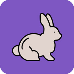 Rabbit Multicolor Round Corner Filled Line Icon