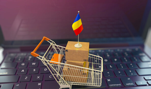 Romania, Republic of Romania, e-commerce and market cart, e-commerce image