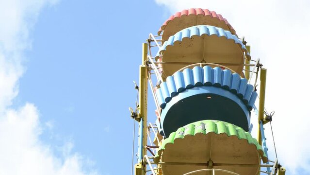 Ferris wheel, similar to the city of Pripyat, Chernobyl. 4K UHD video footage 3840X2160.