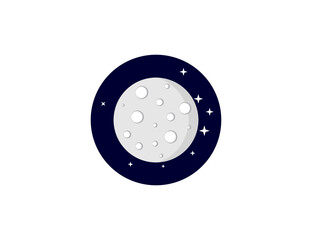 Crescent, moon, night icon. Vector illustration.