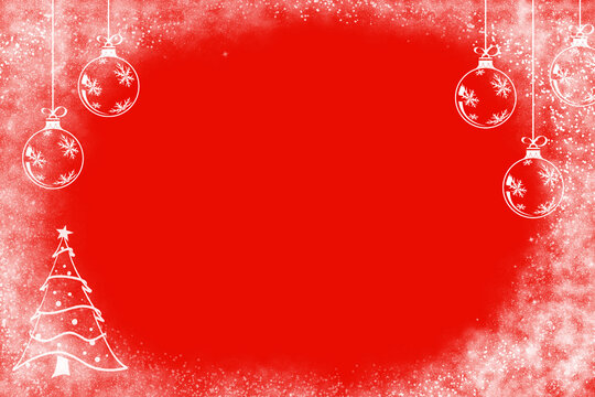 red christmas background with snowflakes
