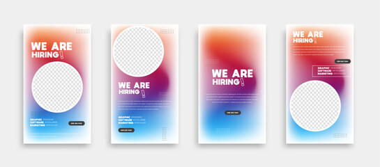 We are hiring set of social media post banner template background