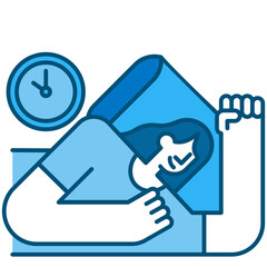 sleep blue line icon