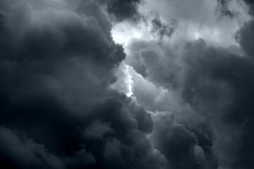 Dark dramatic clouds in the sky (thunderclouds)