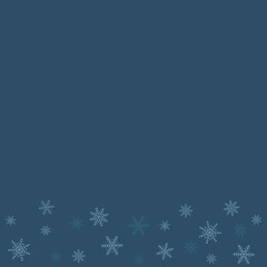 クリスマス背景テンプレート　雪の結晶　正方形