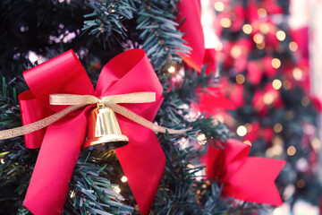 Christmas ball decoration theme on christmas tree