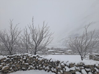 Snow Covered, Shimshal Valley in Winters