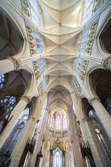 Interior of Châlons Cathedral in Châlons-en-Champagne, France
