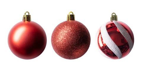 Gardinen Red baubles for Christmas tree decoration © wachiwit