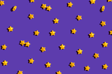 Star shaped small sugar candies - flat lay