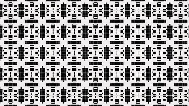 Black and white geometric complicated pattern seamless tile background