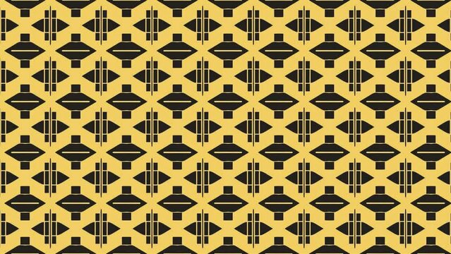 Gold and black geometric modern art deco style tile pattern seamless background Loop