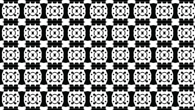 Shifting modern style tile background of black and white abstract pattern