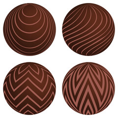 Chocolate Ball 3d. Vector illustration.