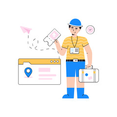 A flat illustration of media advertising
