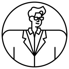 businessman line icon