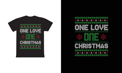 Christmas t shirt design. One Love One Christmas. t shirt design
