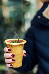  soup in an edible bowl