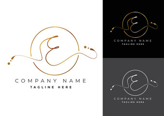 Letter E premium handwritten signature logo