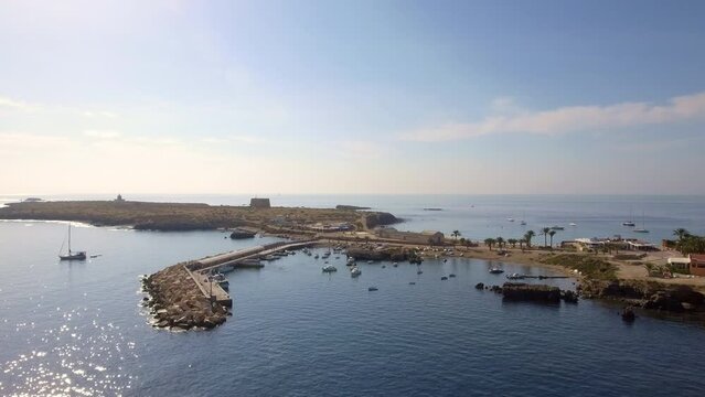 Mediterranean Sea with the Island of Tabarca, located on the coast of Alicante, Valencia Community, Spain