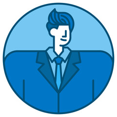 businessman blue line icon