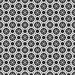 Black and white seamless pattern texture. Greyscale ornamental graphic design. Mosaic ornaments. Pattern template. Vector illustration. EPS10.