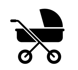 Stroller pushchair children buggy icon