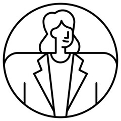 businesswoman line icon