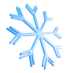 3d glossy light blue snowflake png design element