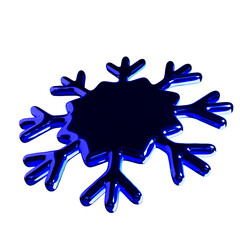 3d snowflake png image. Glossy metallic material