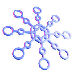 3d snowflake png image. Gradient glossy material