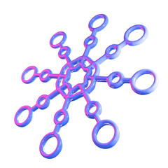 3d glossy light blue snowflake png design. Gradient glossy material