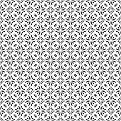 Black and white seamless pattern texture. Greyscale ornamental graphic design. Mosaic ornaments. Pattern template. Vector illustration. EPS10.
