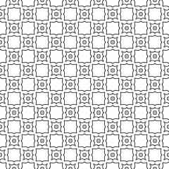 Fototapeta na wymiar Black and white seamless pattern texture. Greyscale ornamental graphic design. Mosaic ornaments. Pattern template. Vector illustration. EPS10.