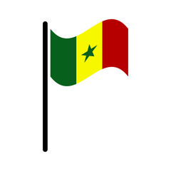 Senegal flag icon vector logo design flat style