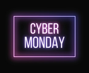 cyber monday glowing design banner poster for advertising promotion