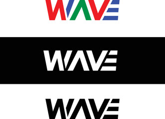 Obraz premium Typography of letter logo wave monogram logo