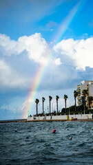 rainbow walk ships buildings beautiful mediterranean sea malta island sand stones sun cacti