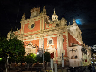 Fototapeta premium Baroque facade of the Iglesia Colegial del Divino Salvador, Seville
