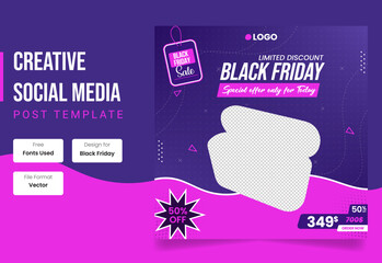 Special offer black friday social media banner template