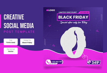 Special offer black friday social media banner template