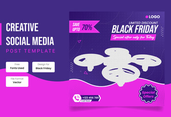 Special offer black friday social media banner template