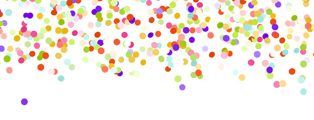 Multicolored paper confetti on transparent background. Realistic confetti flying. Colorful scattered items to holiday decorations.