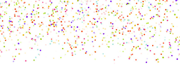 Multicolored paper confetti on transparent background. Realistic confetti flying. Colorful scattered items to holiday decorations.