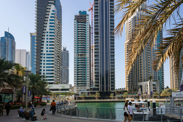 Obraz premium Dubai Marina with its high rise modern buildings
