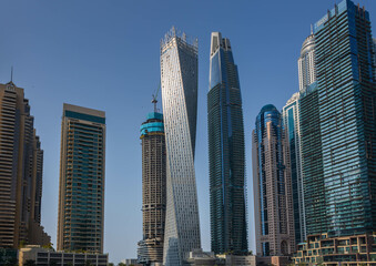 Fototapeta na wymiar High rise modern buildings of Dubai Marina